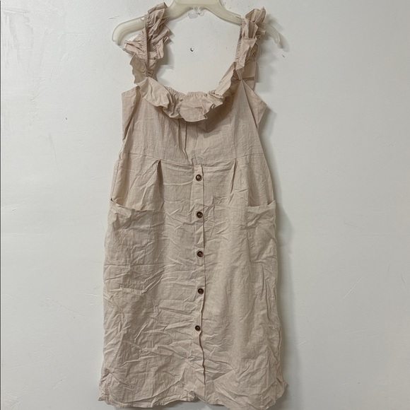 Cupshe Cream Ruffled Midi Dress - Picture 1 of 4
